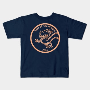 Year of the Dragon Peach Fuzz 2024 Portrait Kids T-Shirt